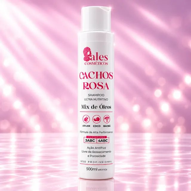 Shampoo Ultra Nutritivo Cachos Rosa 500ml